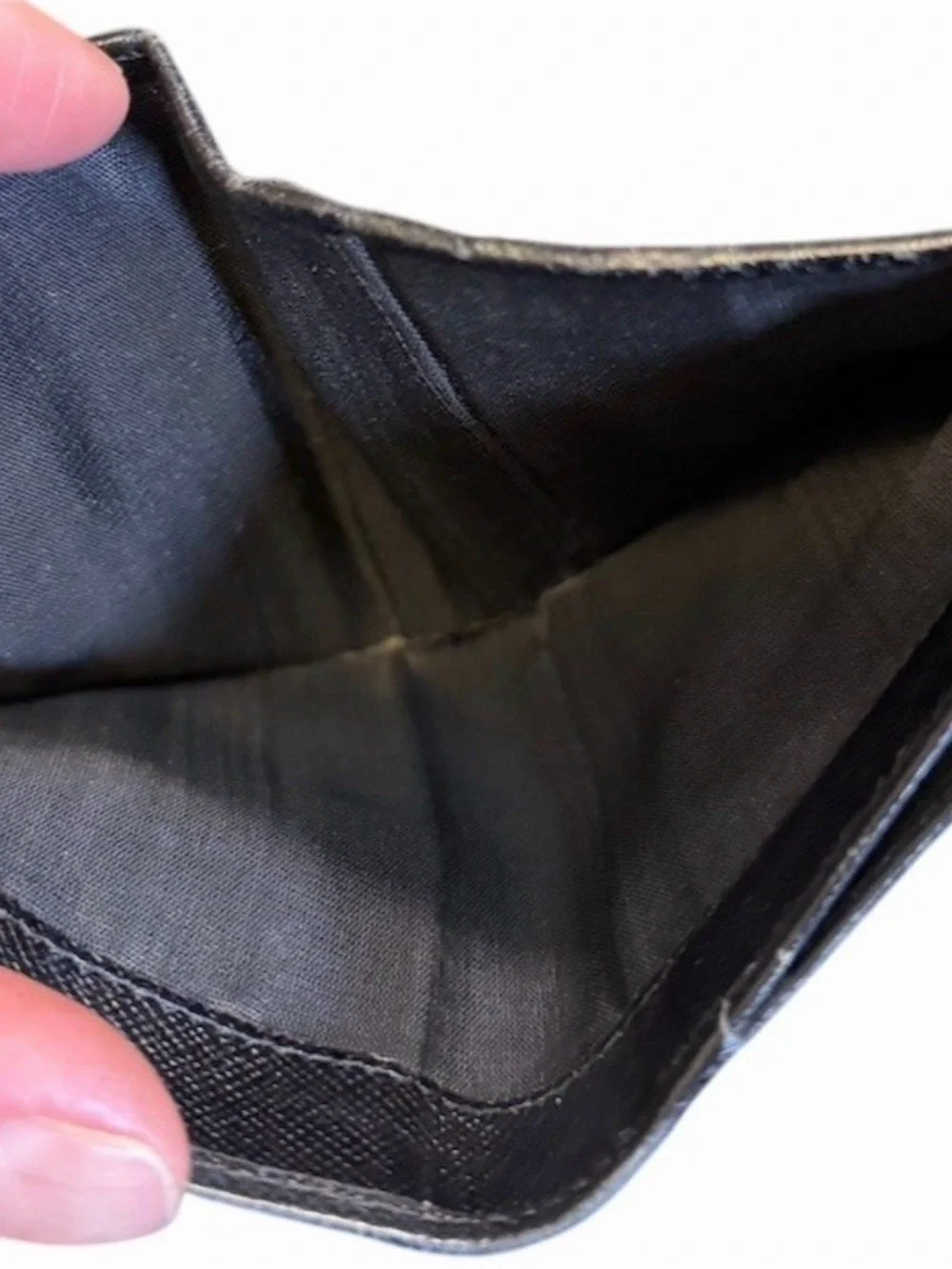 Prada Black Saffiano Leather Men's Snap Flap Wallet with Triangle Logo
